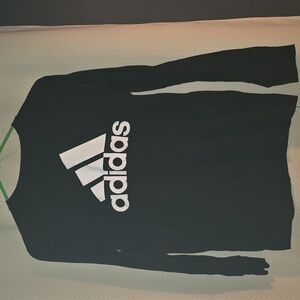 Adidas Black Crew Neck Shirt with White Logo